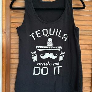 Black Graphic Tank Top